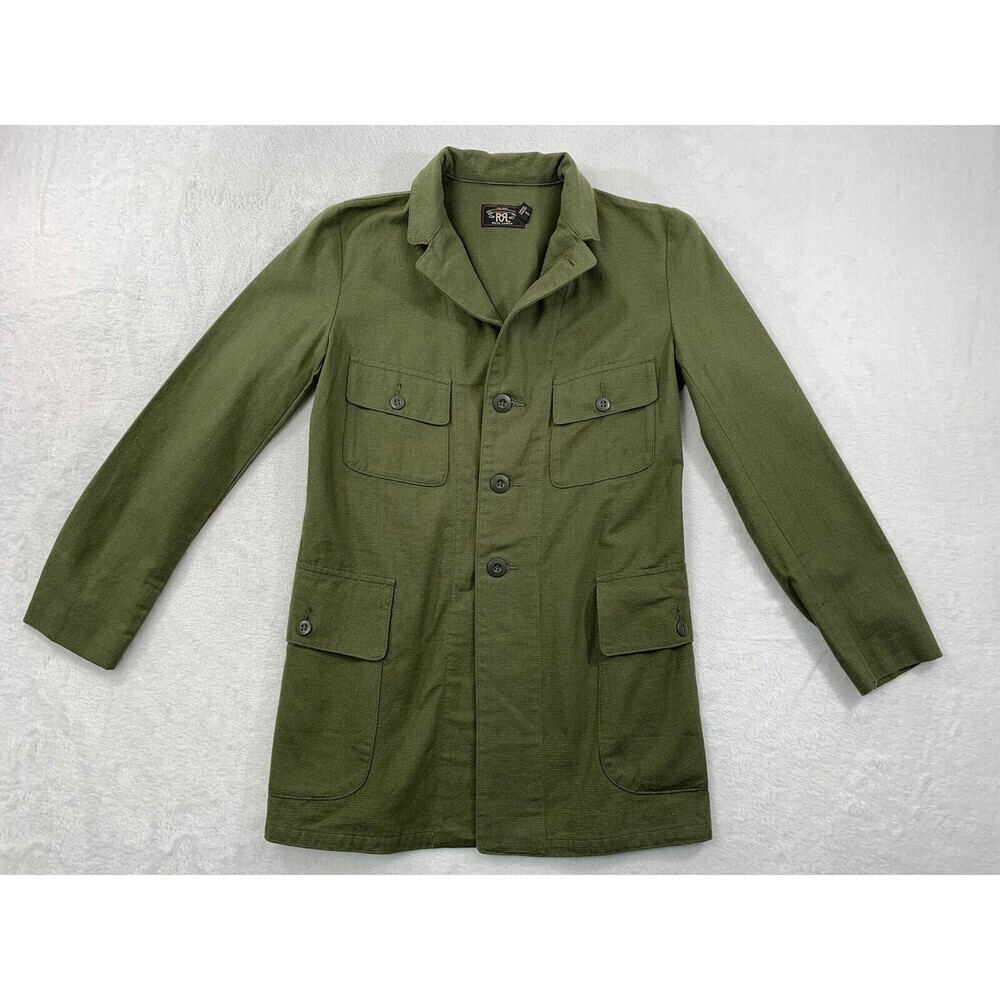 Double RRL Ralph Lauren S Women's 100% Cotton Military Green Utility Jacket RARE